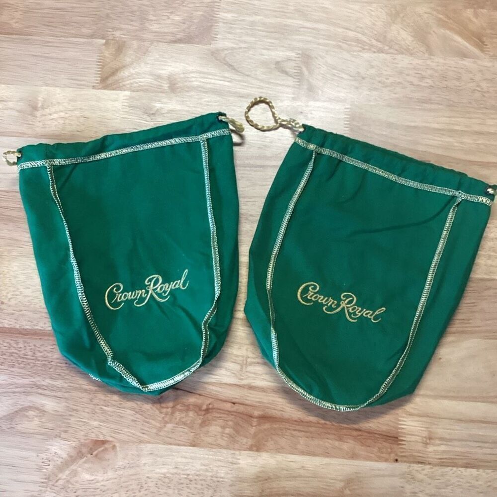 Lot of 2 Crown Royal Apple String Bags - new